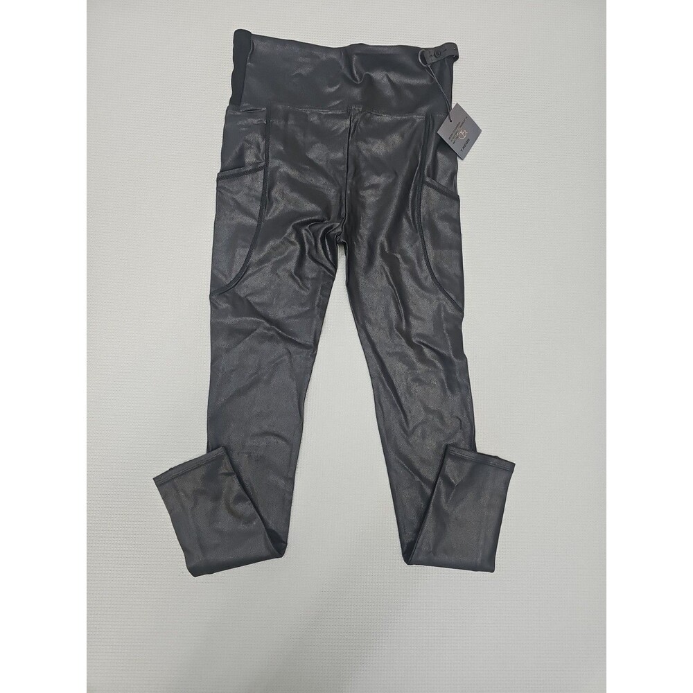 NWT Tagoo All For Leather Black Women Stretchy Faux Leather Pull On Pants Small